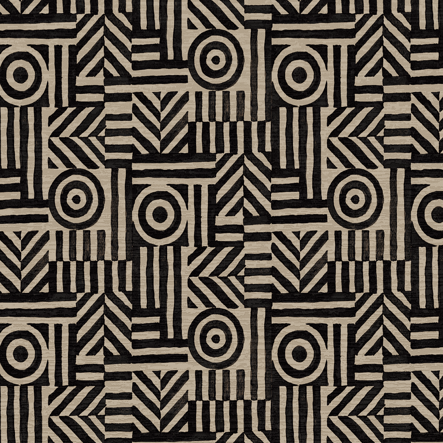 Circles and Lines II black/beige