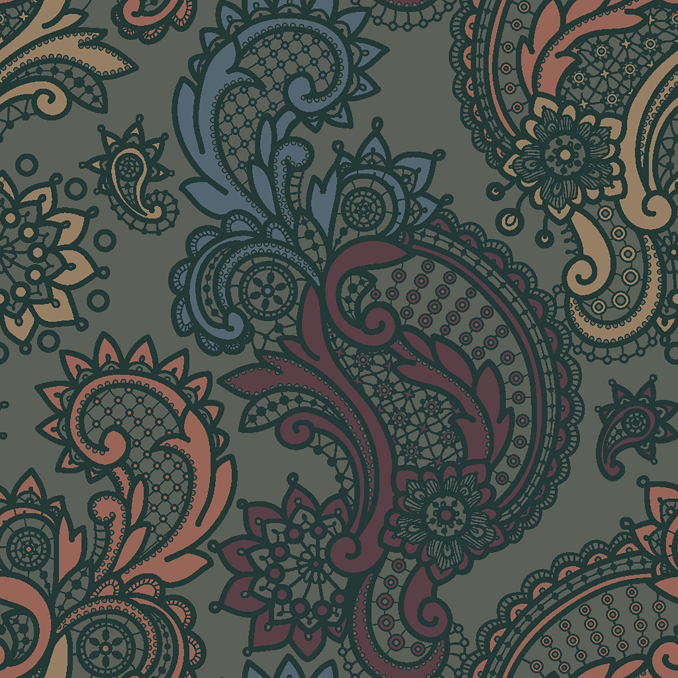 paisley lace green